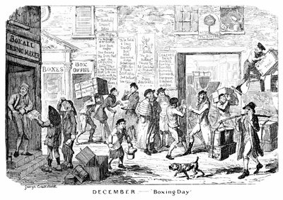 Diciembre - Día de Boxeo, siglo XIX de George Cruikshank