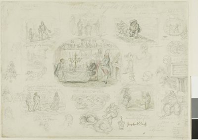 Modas y miedos de 1829 (recto); Ángeles siempre brillantes y justos (verso) de George Cruikshank