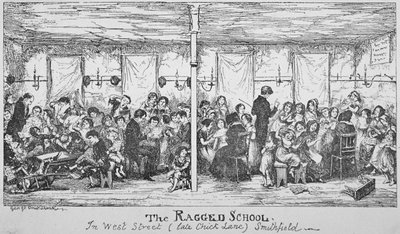 Escuela de Ragged Lane, Smithfield, Ciudad de Londres, 1850 de George Cruikshank