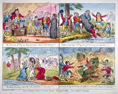 Cuatro vistas tomadas en los parques, 1814 de George Cruikshank