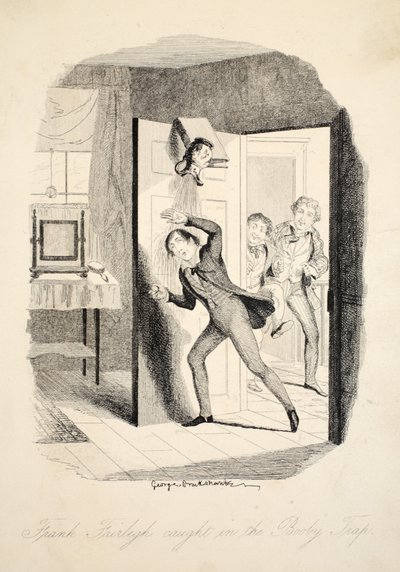 Frank Fairlegh atrapado en la trampa, de Frank Fairlegh o Escenas de la vida de un alumno privado, pub. c.1870 de George Cruikshank