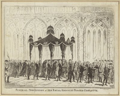 Procesión fúnebre de su Alteza Real la Princesa Carlota de George Cruikshank