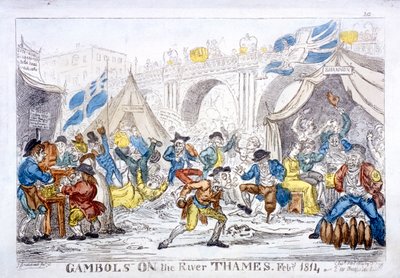 Juegos en el Río Támesis, feb., 1814 de George Cruikshank