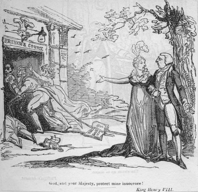 Dios, y tu Majestad, protejan mi inocencia, c1820 de George Cruikshank