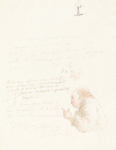 Medio cuerpo de un abogado y otros bocetos de George Cruikshank