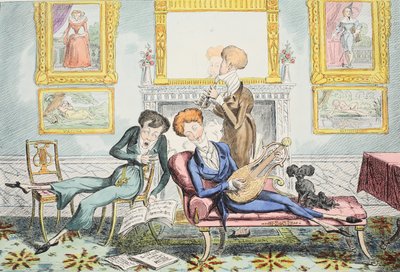 Colibríes o Un Trío Elegante, pub. 1835 de George Cruikshank
