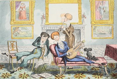 Colibríes o Un trío elegante, pub. 1835 de George Cruikshank