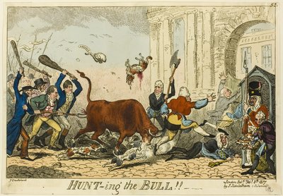¡¡Cazando el Toro!! de George Cruikshank