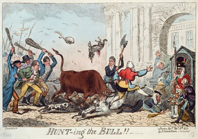 Cazando el toro de George Cruikshank