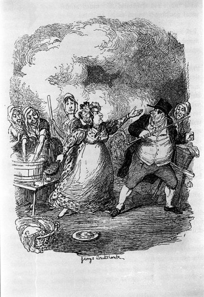 Ilustración para "Oliver Twist" (Olivier) de Charles Dickens (1812-1870), por George Cruikshank (1792-1878) de George Cruikshank