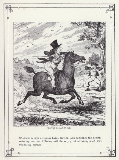 Ilustración para El Libro del Soltero, o El Progreso del Sr. Lambkin (Caballero) (grabado) de George Cruikshank