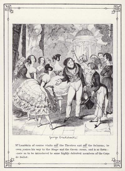 Ilustración para El Libro del Soltero, o El Progreso del Sr. Lambkin (Caballero) (grabado) de George Cruikshank