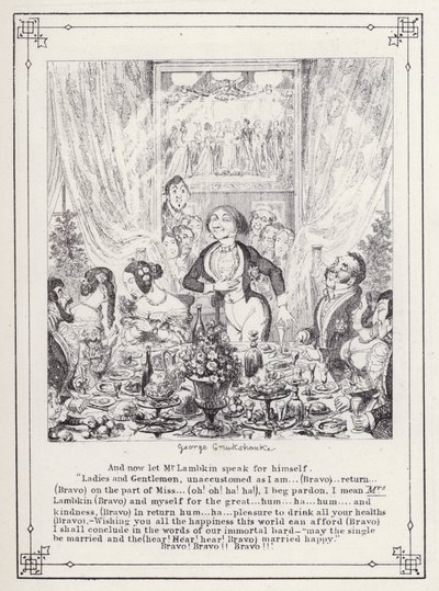 Ilustración para El Libro del Soltero, o El Progreso del Sr. Lambkin (Gent) de George Cruikshank