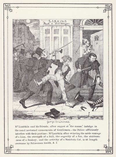 Ilustración para El Libro del Soltero, o El Progreso del Sr. Lambkin (Gent) de George Cruikshank