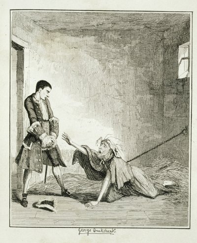 Jack visita a su madre en el Hospital de Bethlehem, Londres, ilustración de 