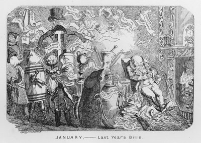 Enero, las facturas del año pasado de George Cruikshank