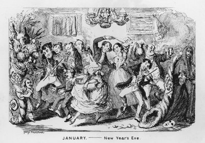 Enero, Nochevieja de George Cruikshank