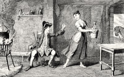 Jeannie Deans en la cabaña de su padre, ilustración de 