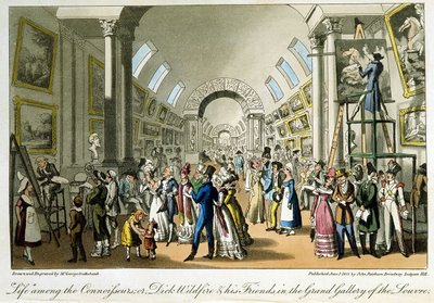La gran galería del Louvre - en "Life in Paris" por David Carey, Londres de George Cruikshank