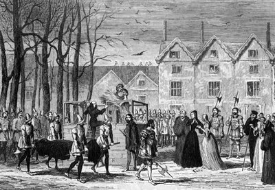Lady Jane Grey encontrando el cuerpo de su esposo camino al cadalso, 1554 1840 de George Cruikshank