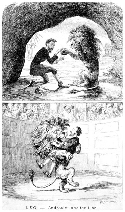 Leo - Androcles y el León, siglo XIX de George Cruikshank
