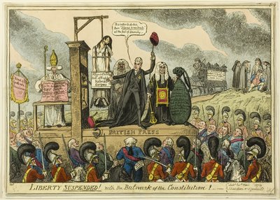 ¡Libertad Suspendida! ¡Con el baluarte de la Constitución! de George Cruikshank