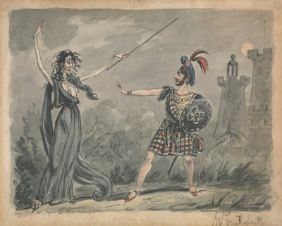Macbeth y la bruja de George Cruikshank