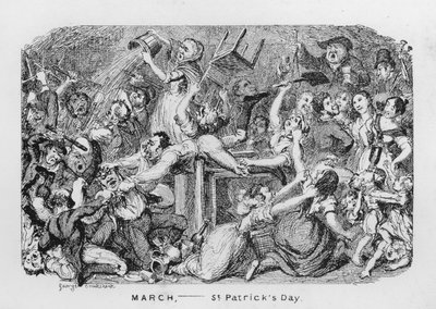 Marzo, Día de San Patricio de George Cruikshank