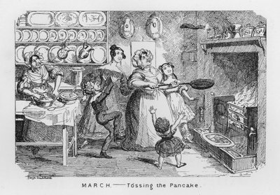 Marzo, lanzando el panqueque de George Cruikshank