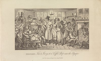 Medianoche, Tom y Jerry en una cafetería... de George Cruikshank