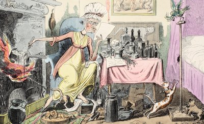 Mezclando una Receta para Callos, pub. 1835 de George Cruikshank