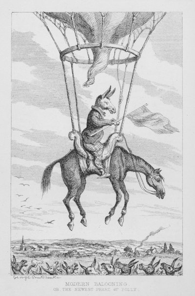 El moderno vuelo en globo, o la fase más reciente de la locura de George Cruikshank