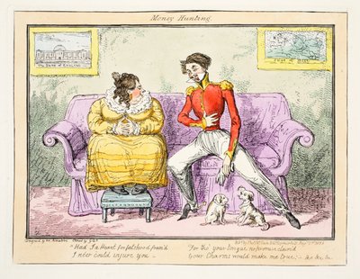 Caza de dinero, 1835 de George Cruikshank