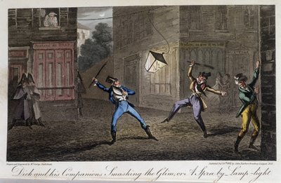 Tapage nocturno: Chahut y ruido - en “Life in Paris” por David Carey, Londres de George Cruikshank