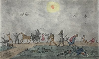 Noviembre - (Estilo Antiguo) - Flotando a través de la niebla y el aire sucio, pub. 1835 de George Cruikshank