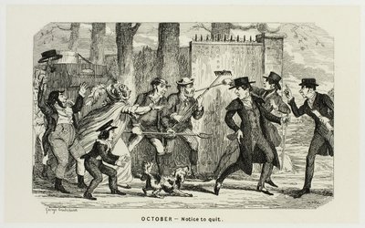 Octubre - Aviso de renuncia de los grabados en acero de George Cruikshank a The Comic Almanacks: 1835-1853 de George Cruikshank