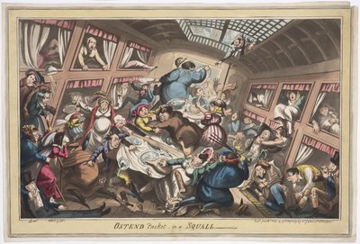 El paquete de Ostende en una tormenta de George Cruikshank