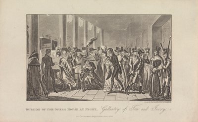 Exterior de la Ópera de noche de George Cruikshank