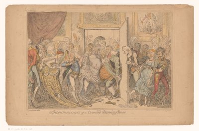 Salón Overvol Inconvenientes de un salón abarrotado (título sobre objeto) de George Cruikshank