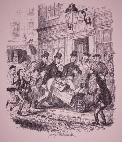 Carterista capturado por la policía, principios del siglo XIX (grabado) de George Cruikshank