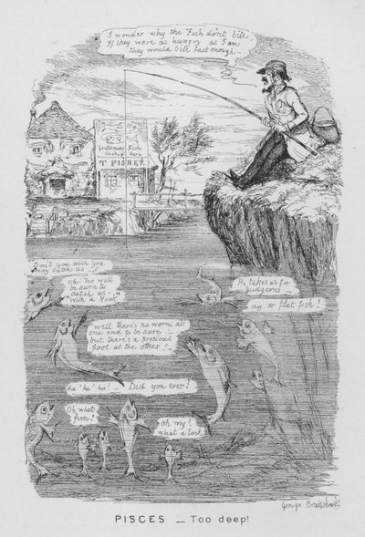 Piscis, ¡Demasiado profundo! de George Cruikshank