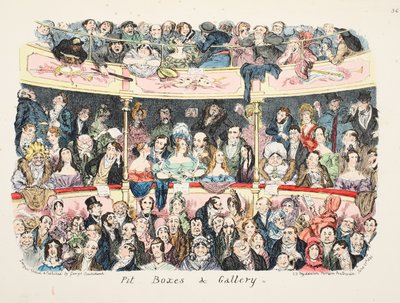 Cajas de Foso y Galería, pub. 1836 de George Cruikshank