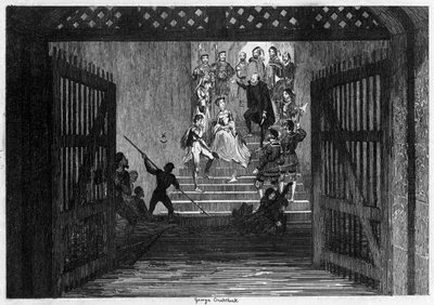 La Princesa Isabel llevada como prisionera a la Torre de Londres, 1554, 1840 de George Cruikshank