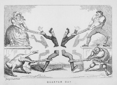 Día de Cuarto, Ladyday, Verano, Michaelmas, Navidad de George Cruikshank