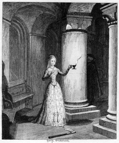 La primera noche de la Reina Juana en la Torre, 1553 1840 de George Cruikshank