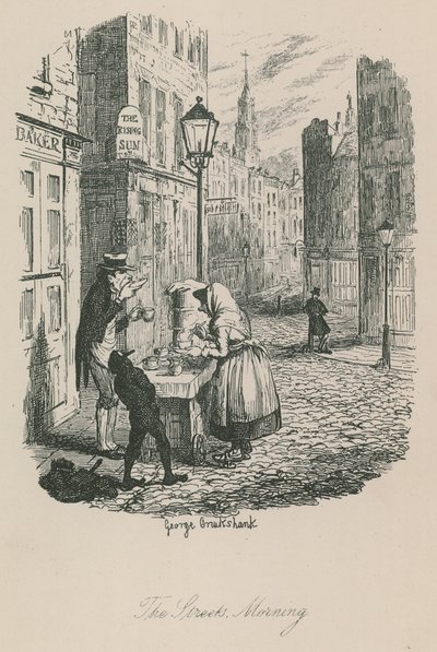 Escena de la vida en Londres: Las calles - mañana de George Cruikshank