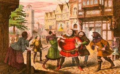 Sir John Falstaff arrestado de George Cruikshank
