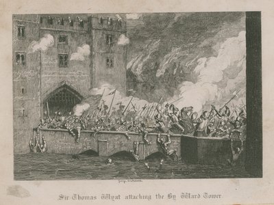 Sir Thomas Wyat atacando la Torre By Ward de George Cruikshank