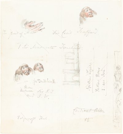 Bocetos de caras grotescas de George Cruikshank
