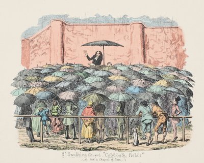 Capilla de San Swithun en Cold-bath fields, pub. 1833 de George Cruikshank